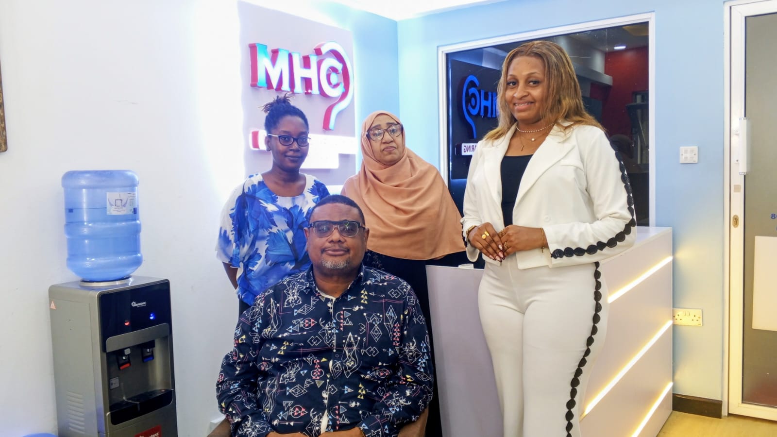 The Mombasa Hearing Centre team together at the centre reception